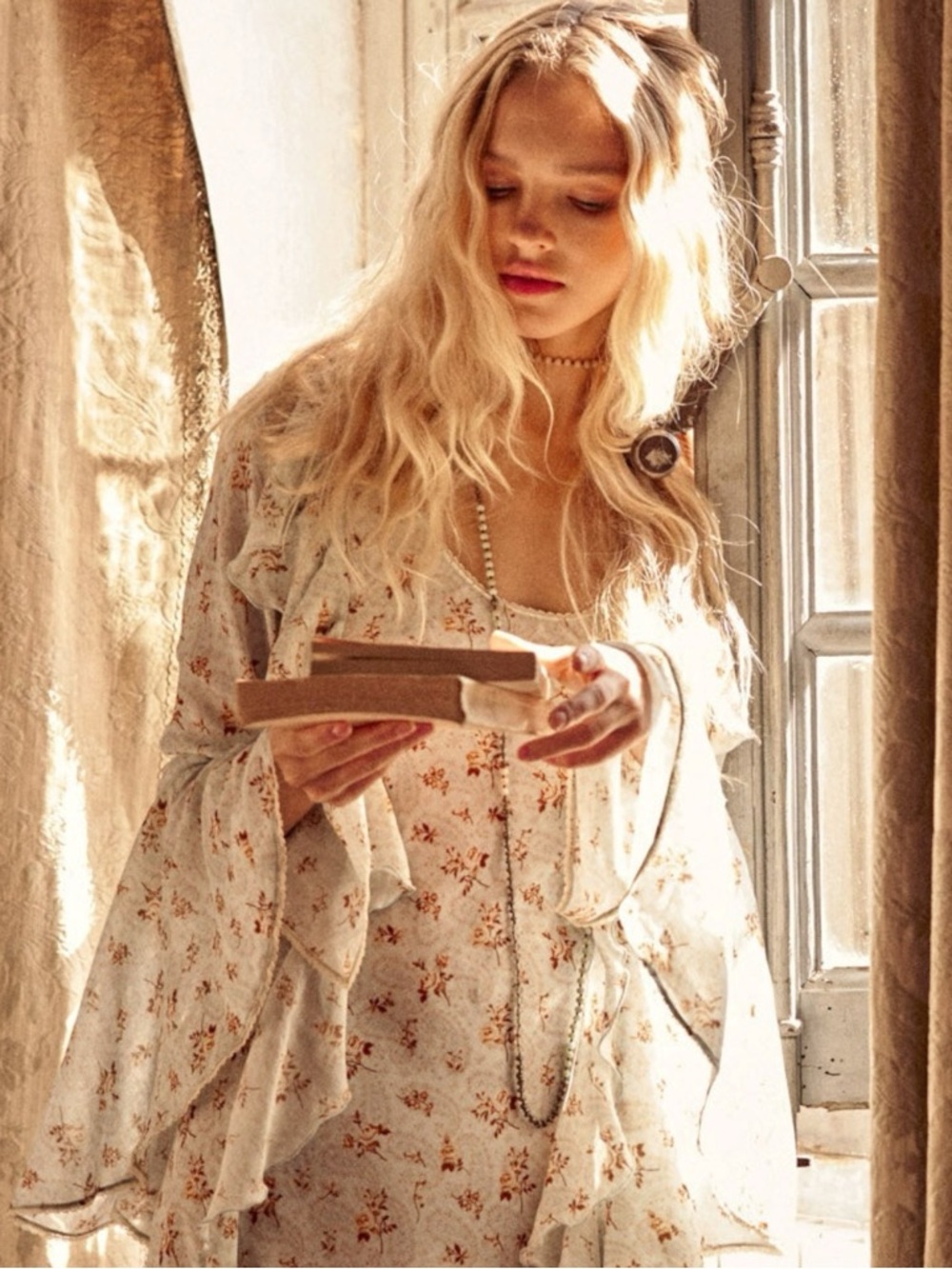 Spell & The Gypsy Ethereal Bohemian Witchy Fleur Frill Bias Maxi Dress Small NWT - Picture 7 of 16